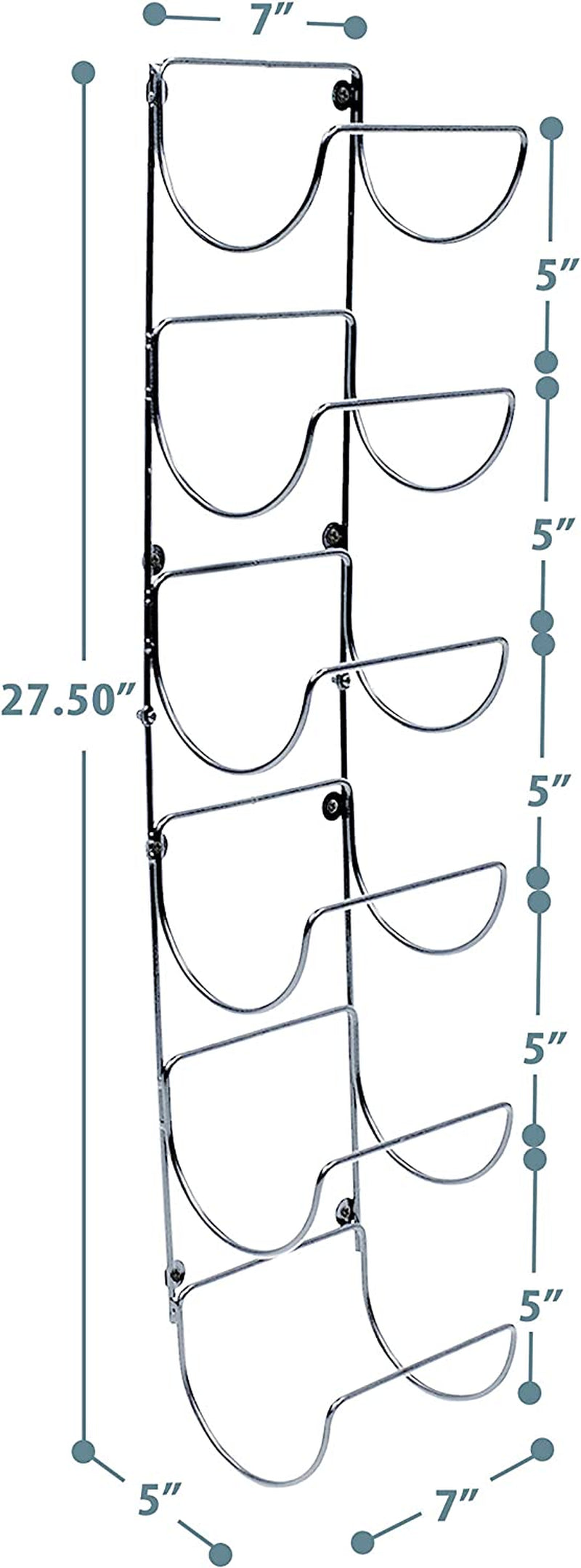 Toallero de pared con 6 compartimentos de metal plateado para decoración de baño