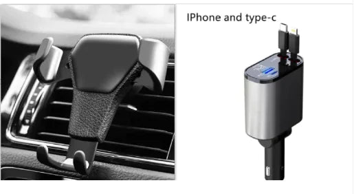 Cargador de Coche Metálico 100W de Carga Rápida Adaptador USB-C para Mechero