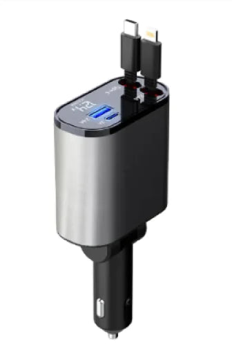 Cargador de Coche Metálico 100W de Carga Rápida Adaptador USB-C para Mechero