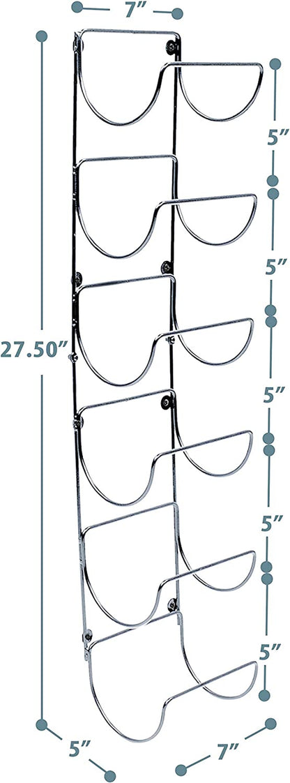 Toallero de pared con 6 compartimentos de metal plateado para decoración de baño