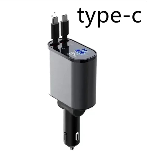 Cargador de Coche Metálico 100W de Carga Rápida Adaptador USB-C para Mechero