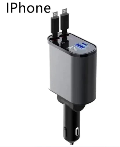 Cargador de Coche Metálico 100W de Carga Rápida Adaptador USB-C para Mechero