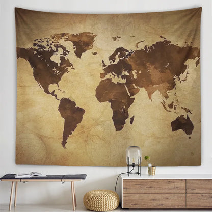 Mapa Global en Inglés Nostálgico