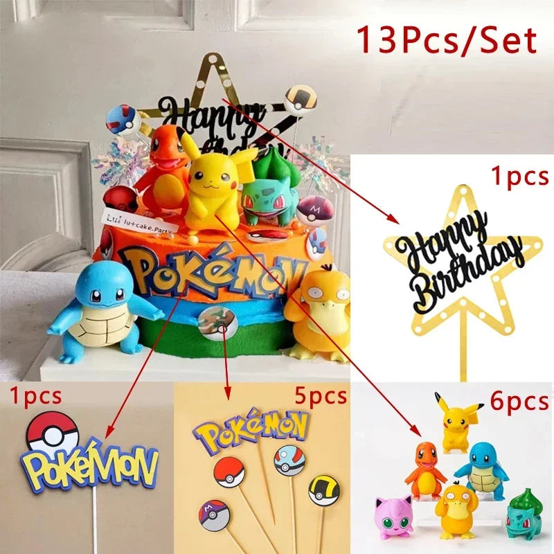 Set de adornos para pastel de Pokémon