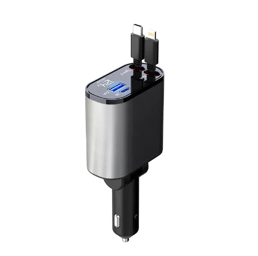 Cargador de Coche Metálico 100W de Carga Rápida Adaptador USB-C para Mechero