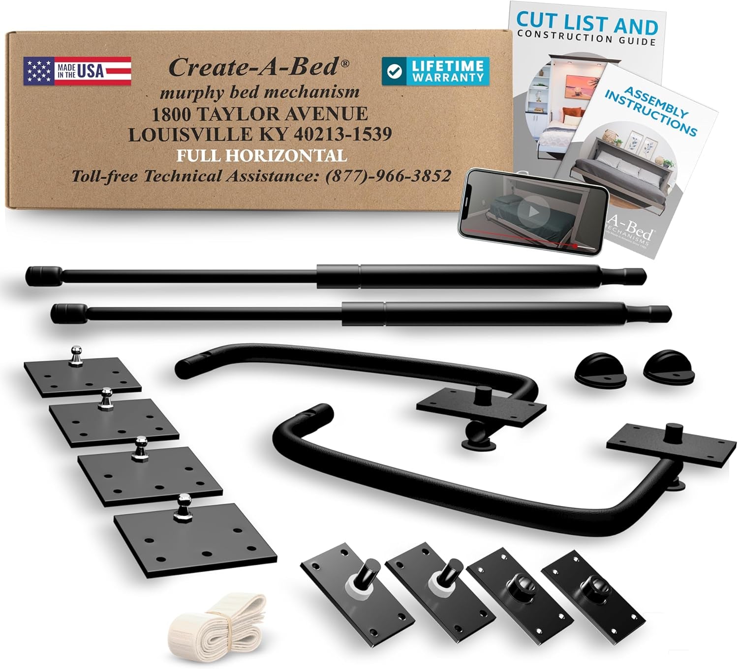Kit de cama plegable Deluxe tamaño Matrimonial, horizontal