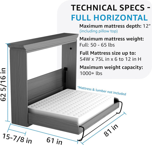 Kit de cama plegable Deluxe tamaño Matrimonial, horizontal